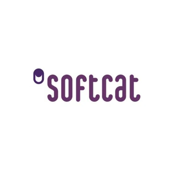 Softcat corporate logo in purple with stylized lowercase typography and a minimalist cat icon.