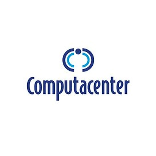 Computacenter company logo with blue curved design and text wordmark
