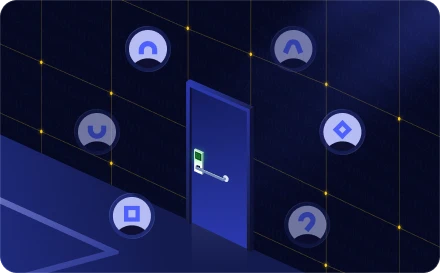 Secure digital asset management platform with multiple user avatars and encrypted file transfer on central device.