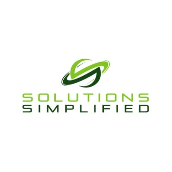 Solutions Simplified logo with green orbital icon and text wordmark for B2B SaaS platform