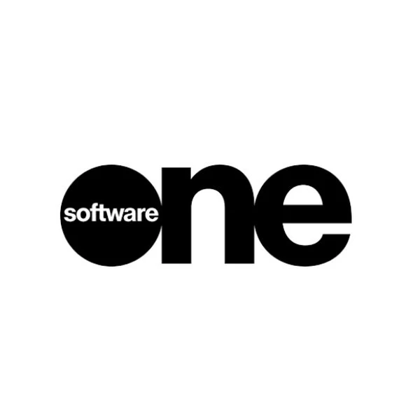 Software One company logo featuring bold black typography with integrated circular design element